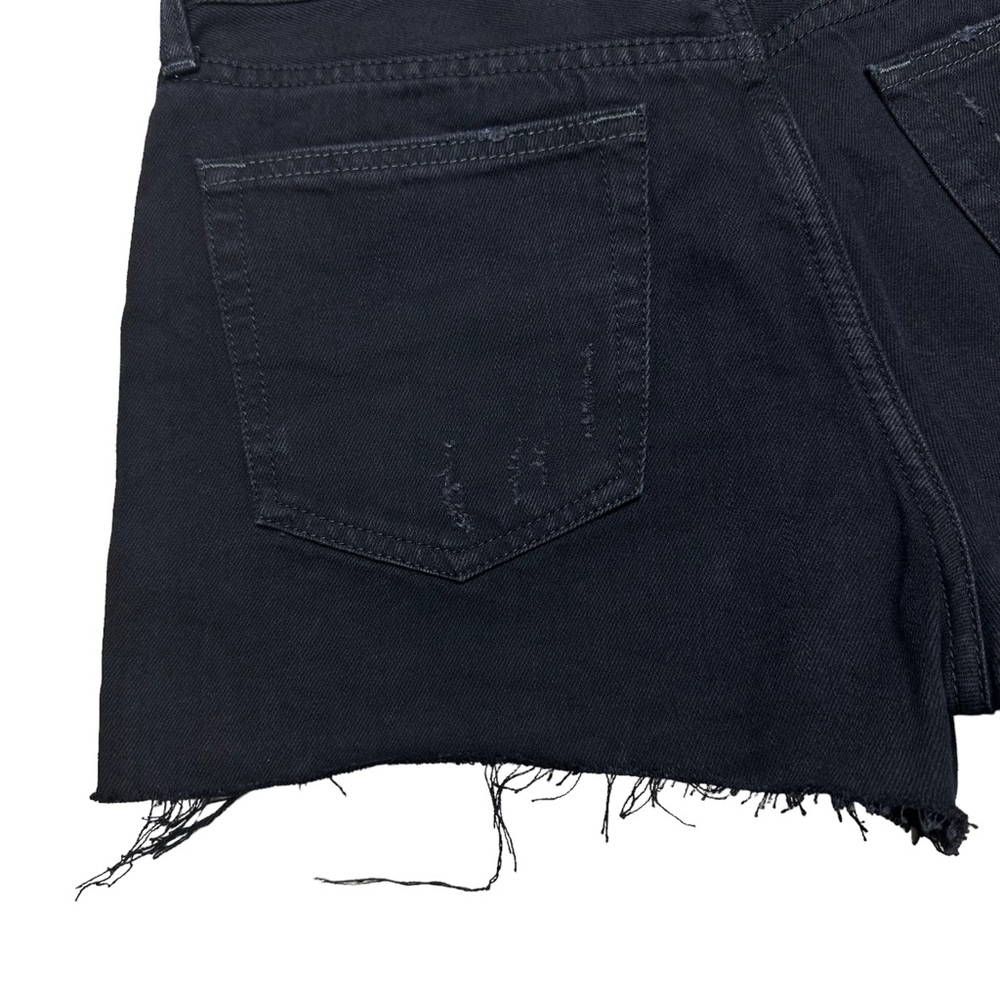 We The Free Sofia Black Distressed Denim Jean Shorts Mid Rise Frayed Hems Sz 29 - Picture 12 of 14